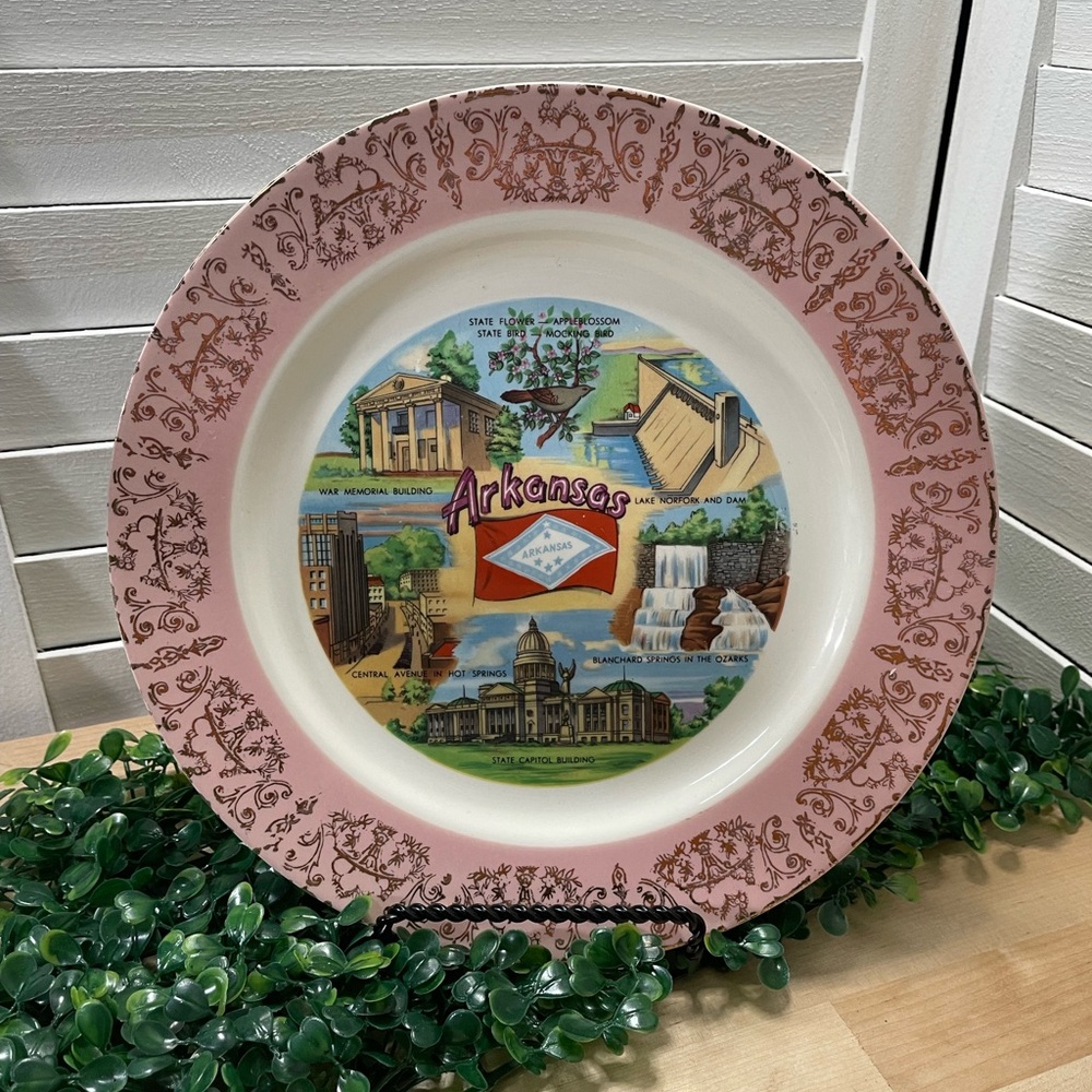 Vintage Homer Laughlin State of Arkansas Souvenir Plate